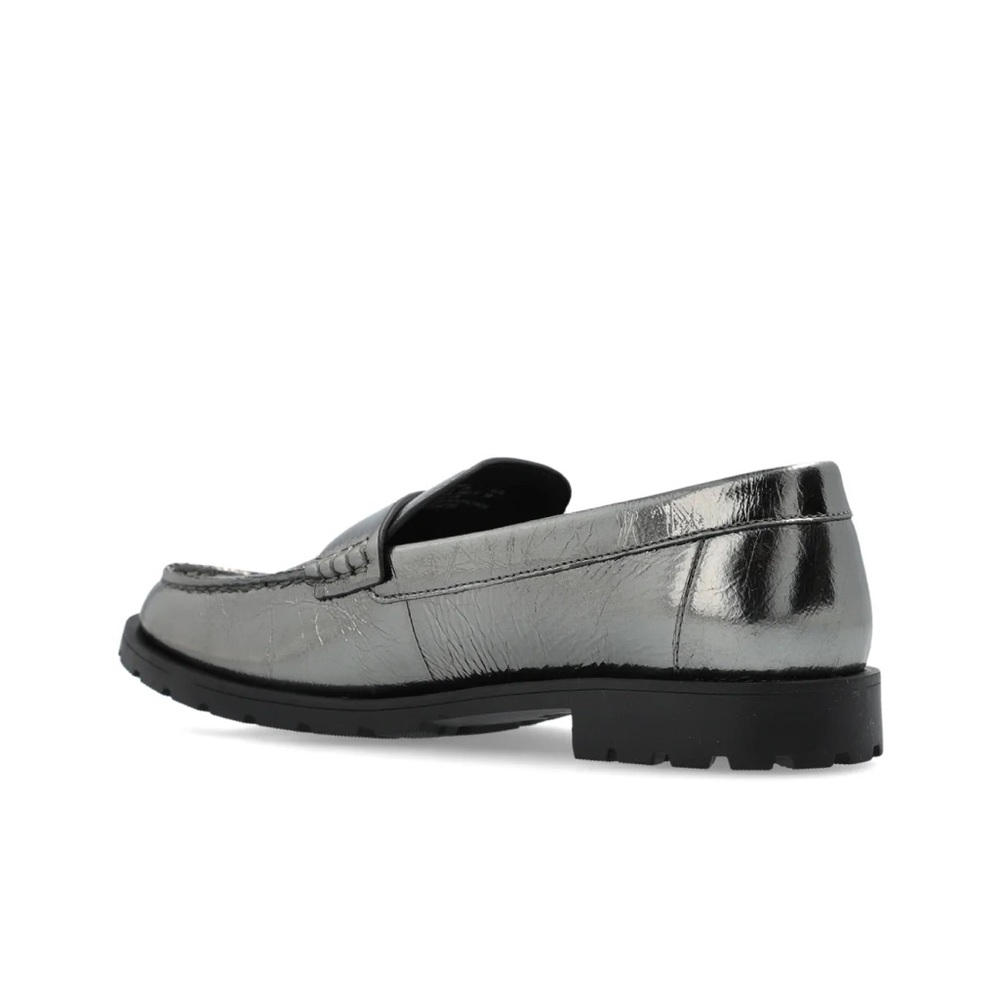 Coach Jocelyn Crinkle Leather Logo
 Silver Loafers Size 6 NWT‎ - Picture 11 of 14